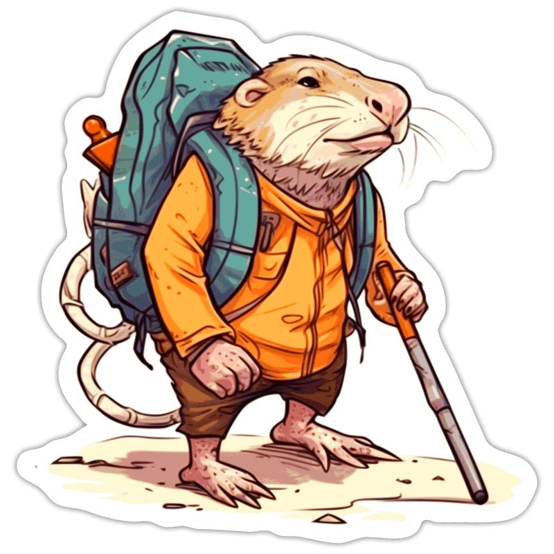Mole rat equipped like a pro hiker