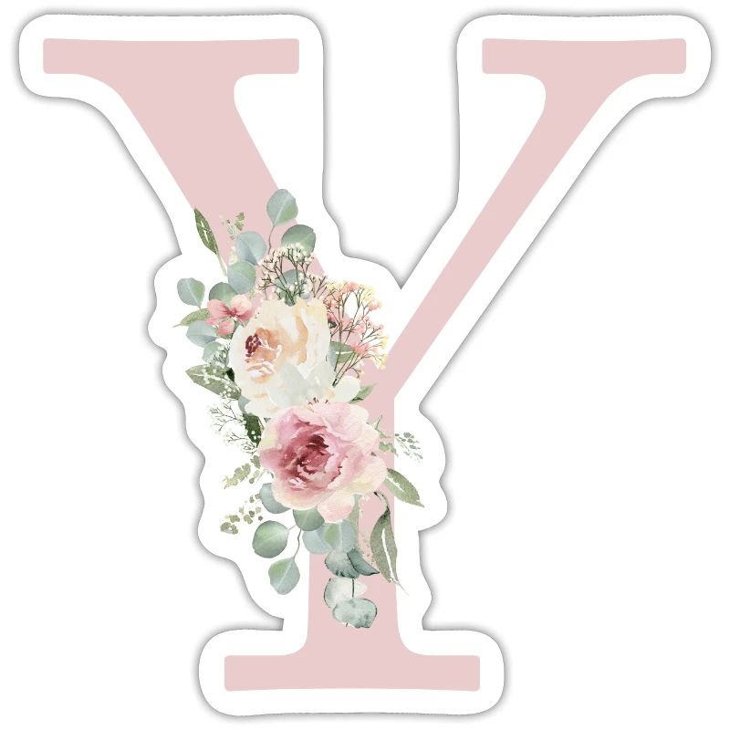 Y| Monogramme | Eucalyptus Pastel Fleur Bleu