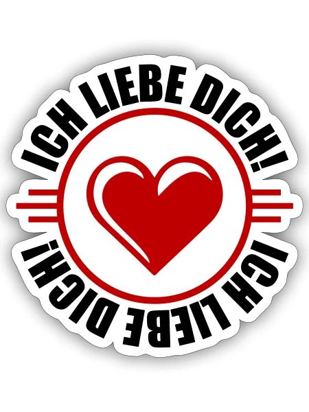 Ich Liebe Dich Herz - Sticker Größe S (10 x 10 cm) - Mattweiß - Vorne