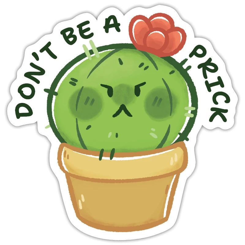 Grumpy Cactus with Message