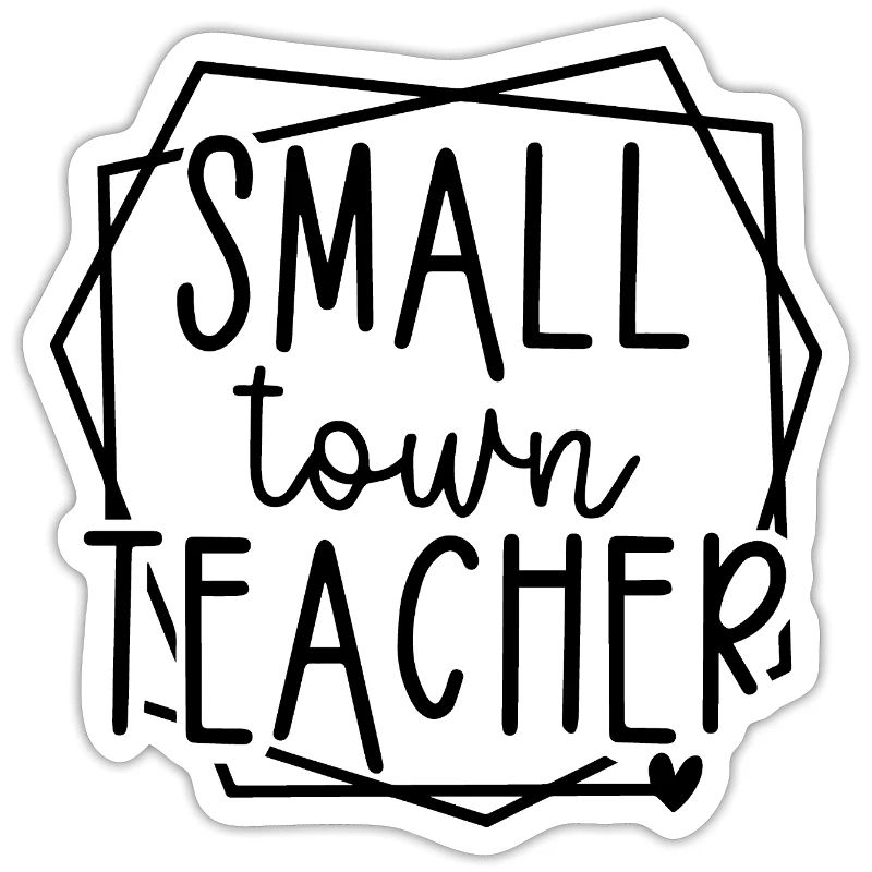 Graphique de cœur d’enseignant de petite ville pour les éducateurs