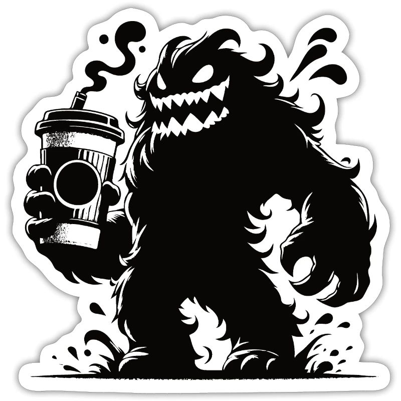 Lustiges Kaffeemonster Comic Design