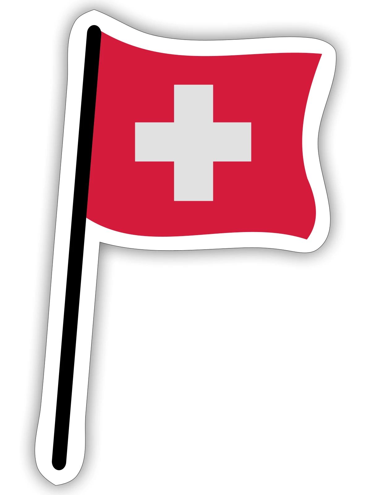 Schweizer Flagge - Sticker Größe S (10 x 10 cm) - Mattweiß - Vorne