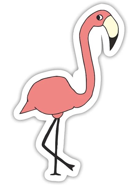flamingo - Sticker Größe S (10 x 10 cm) - Mattweiß - Vorne