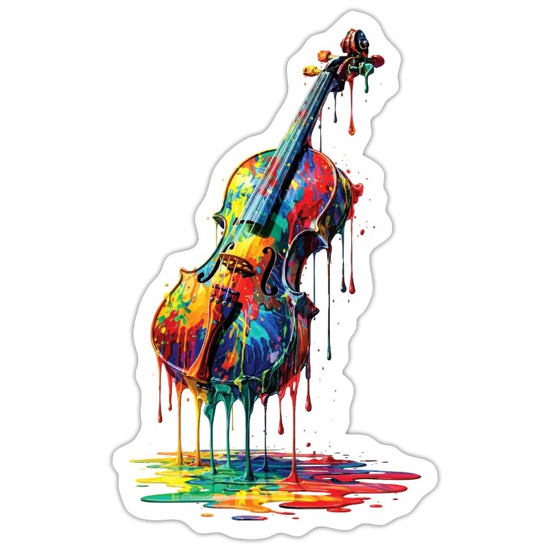 Geige mit tropfender Farbe