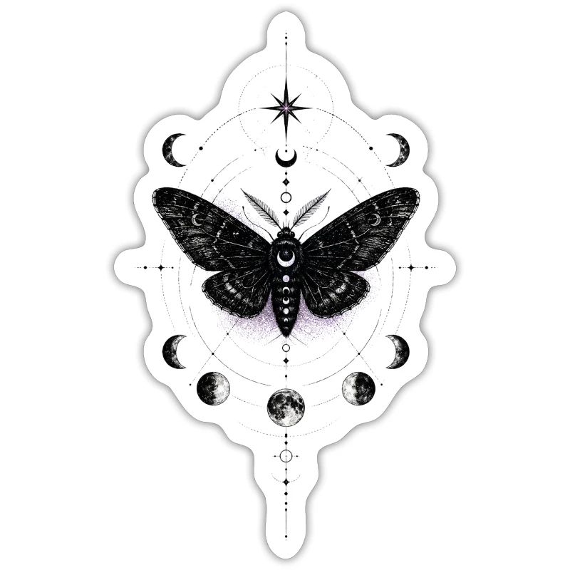 Moonlit Moth in Celestial Ring