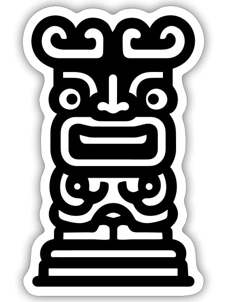 Totem - Sticker Größe S (10 x 10 cm) - Mattweiß - Vorne