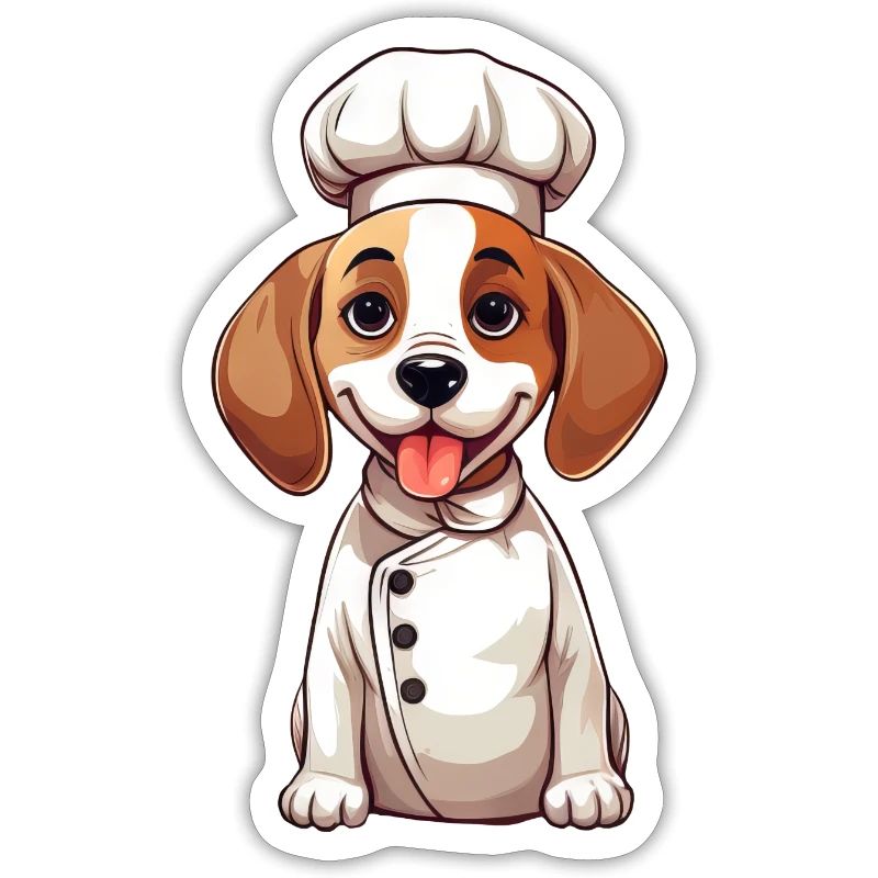 Cute Beagle Chef Comic Design