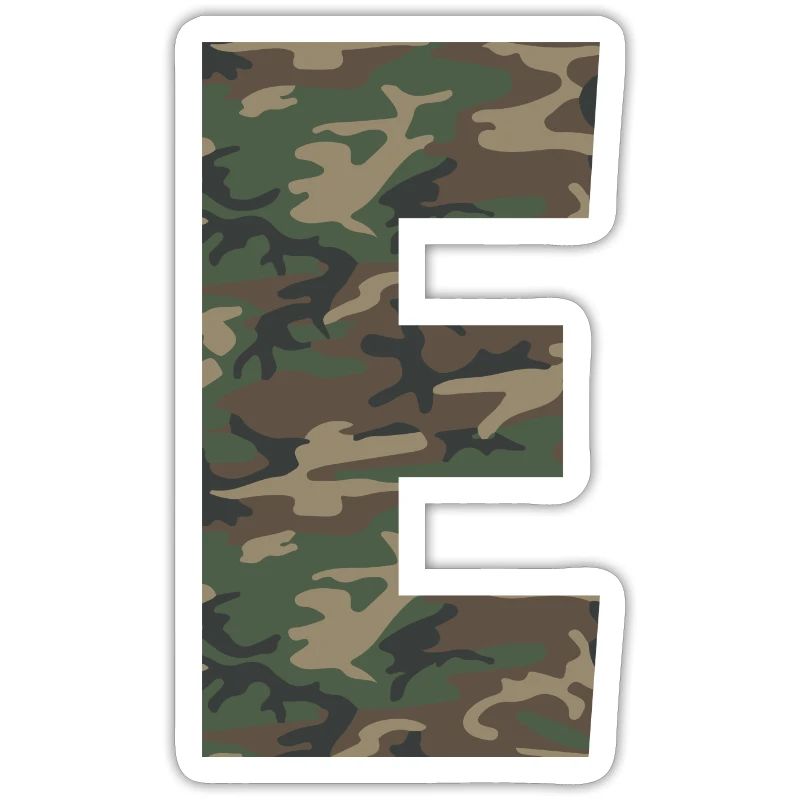 Zäher Buchstabe E im Tarnmuster! Vergrößern oder