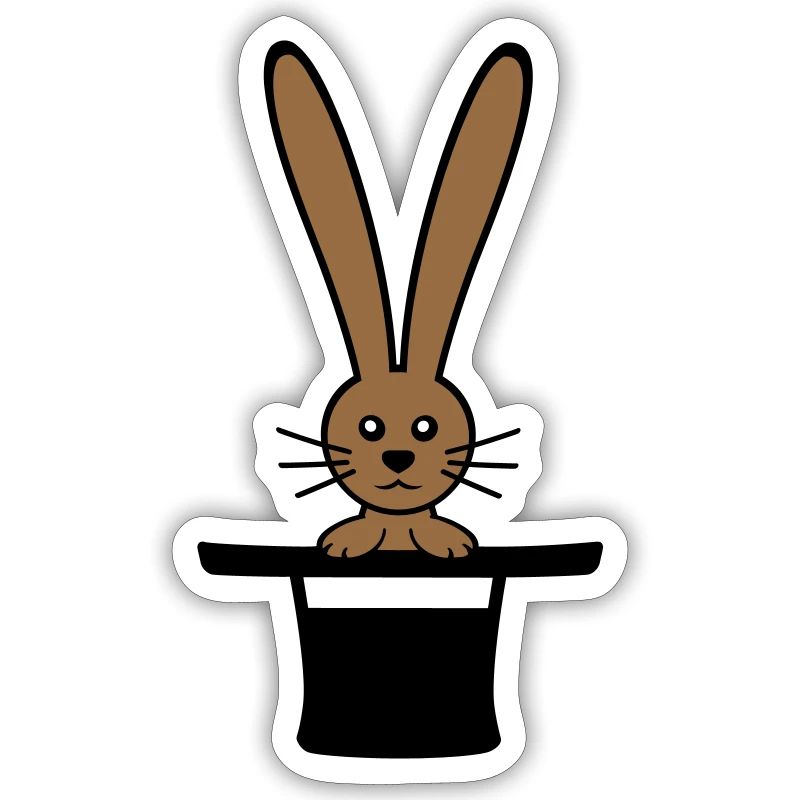 Bunny Top Hat Wizard Rabbit Wizard Cute
