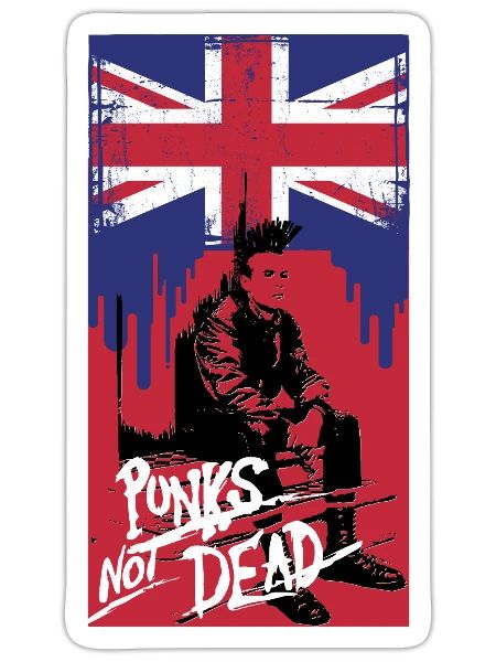 british punk rock - Sticker size S (10 x 10 cm) - white matte - Front