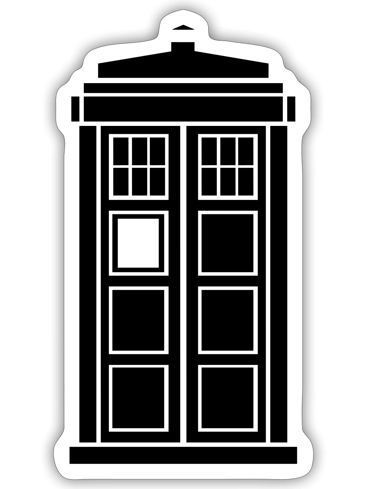 Tardis - Sticker Größe S (10 x 10 cm) - Mattweiß - Vorne