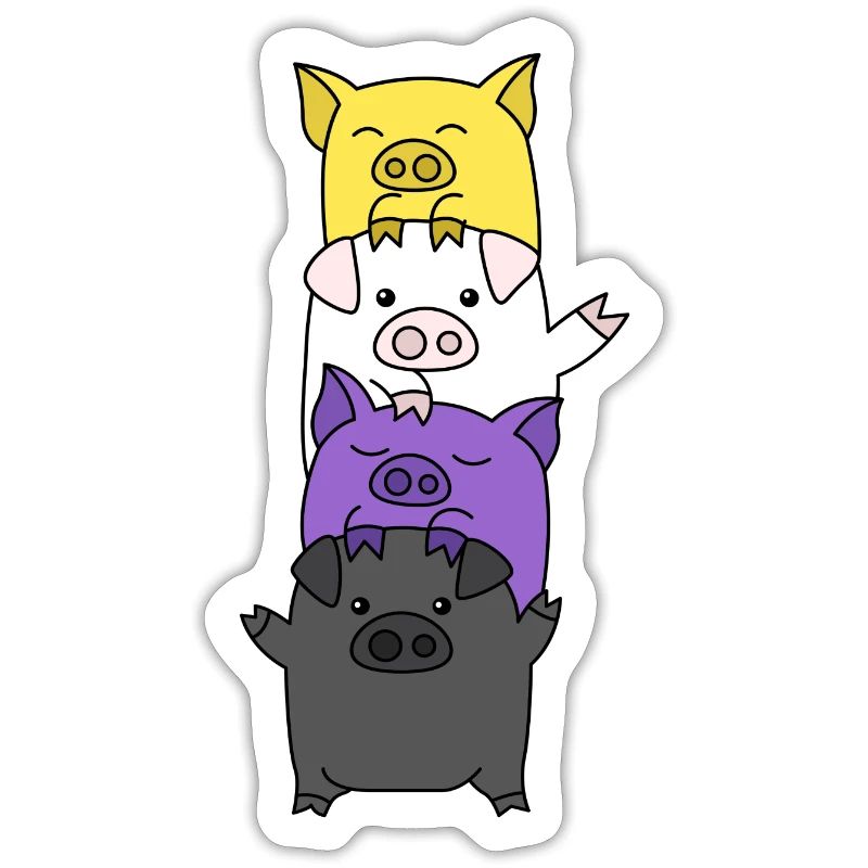 Non-binary flag pig design for Enbys