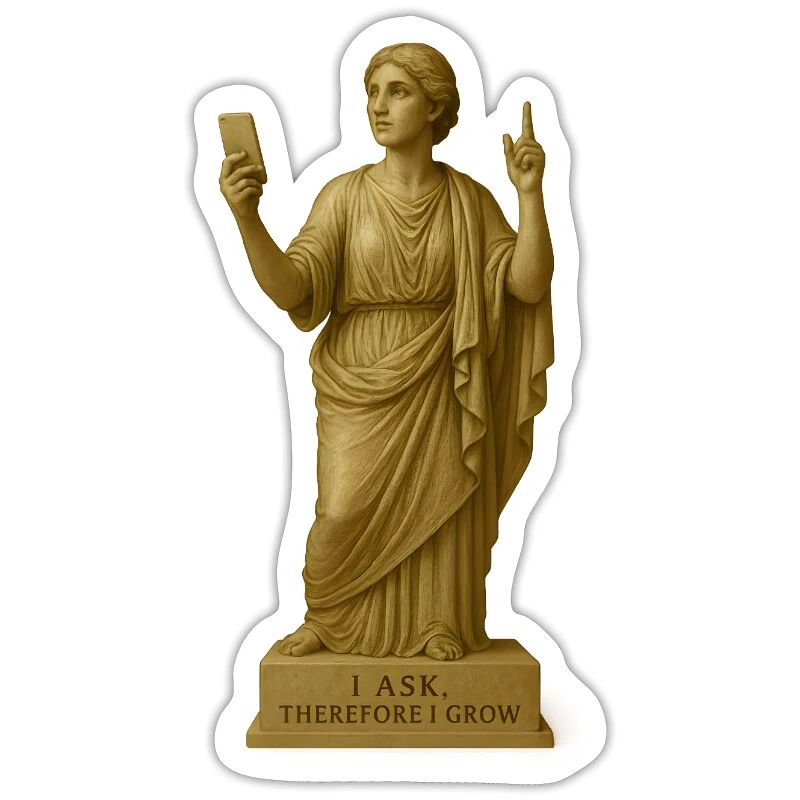 Ancient Philosopher Statue with Message