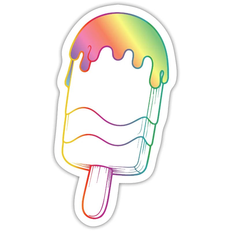 Regenbogen Eis Outline Neon Style 