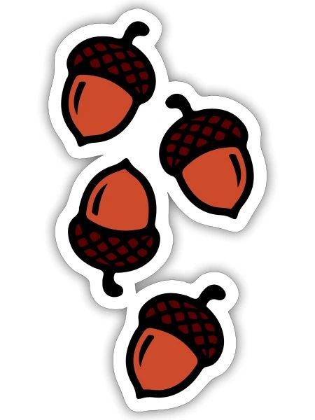 Eichel Comic Symbol - Sticker Größe S (10 x 10 cm) - Mattweiß - Vorne