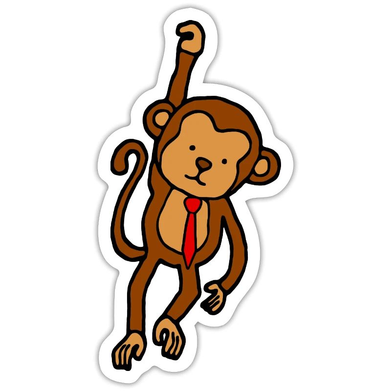 Bracket Monkey with Tie - Funny Monkey