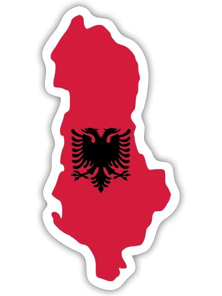 Albanien - Sticker Größe S (10 x 10 cm) - Mattweiß - Vorne