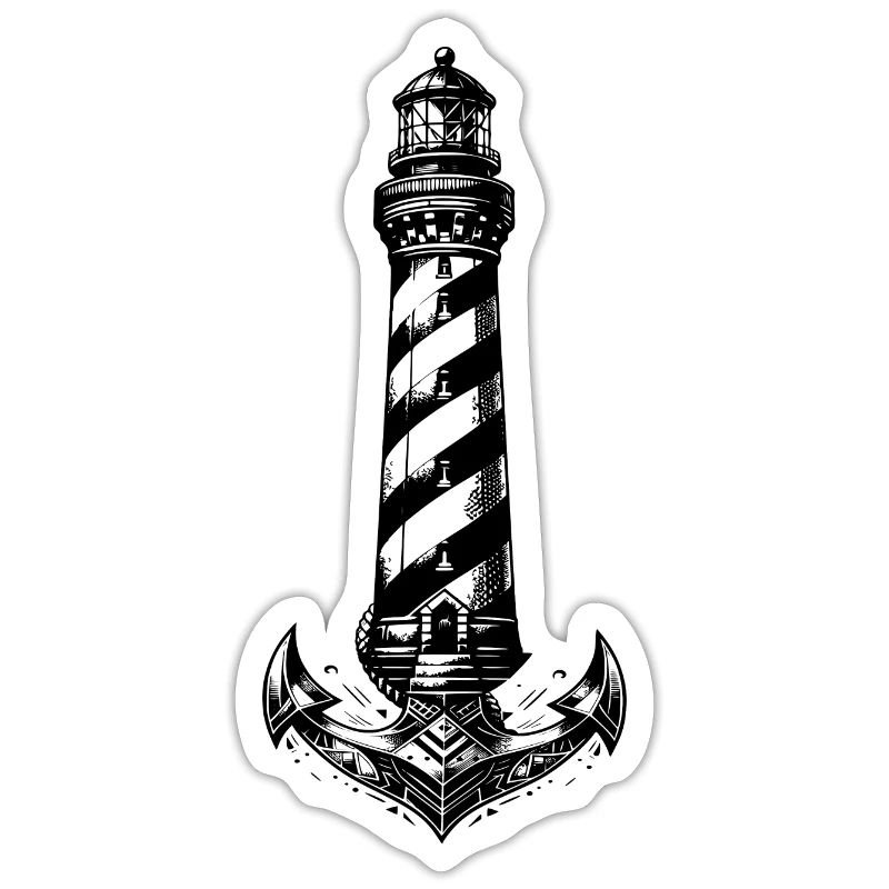 Conception d’ancre de phare côtier à rayures obliques