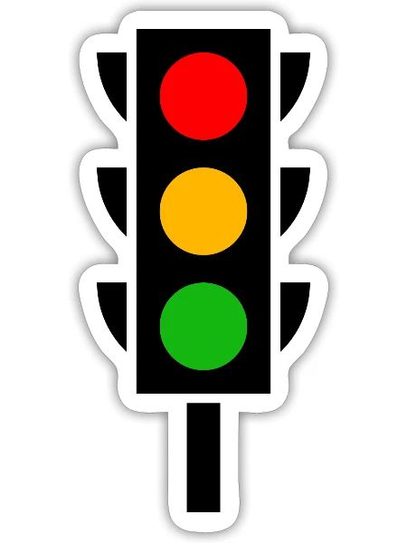 Permis de conduire aux feux tricolores École de conduite - Sticker taille S (10 x 10 cm) - blanc mat - Devant