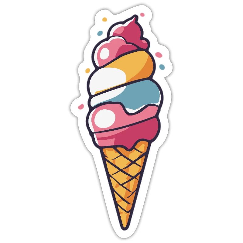 Cornet de dessins animés en forme de glace pastel