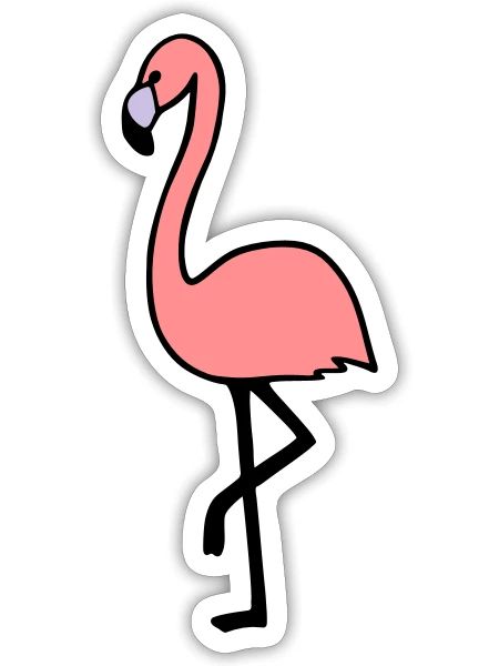Flamingo 2 - Sticker Größe S (10 x 10 cm) - Mattweiß - Vorne