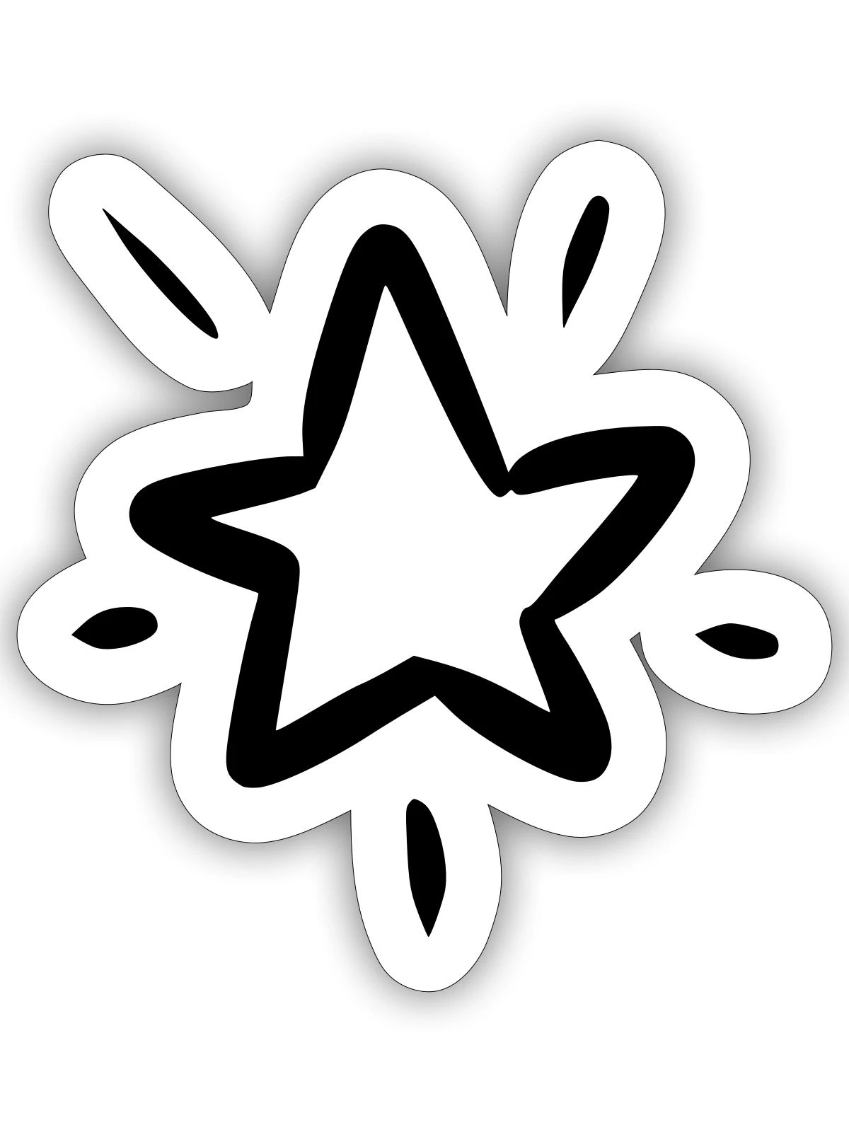 Sternen Solo - Sticker Größe S (10 x 10 cm) - Mattweiß - Vorne