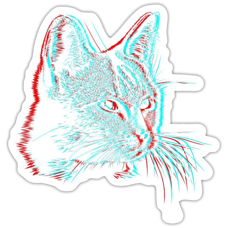Cat 3D Effect Glitch Deception Gift