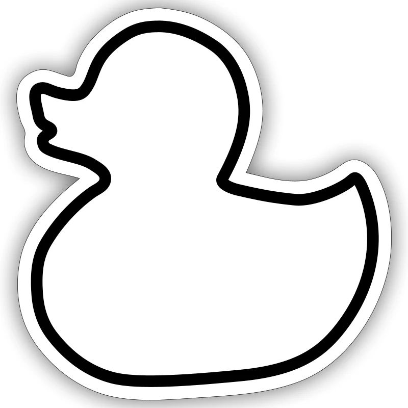 Bathing Duck Contour Squeaky Duck Icon Outline Graphic