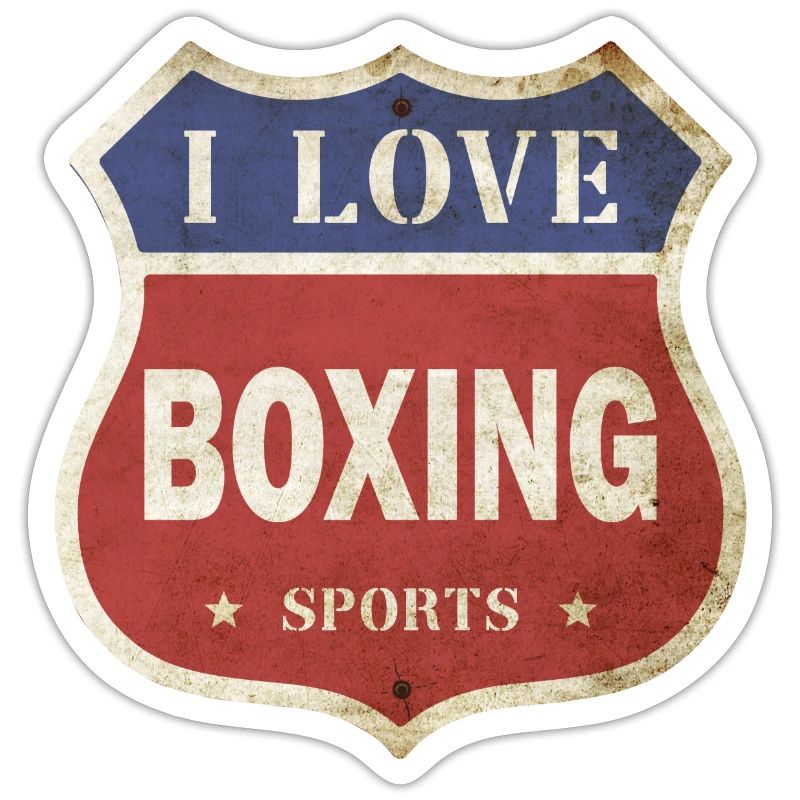 J’adore la boxe boxe boxe match vintage bouclier route