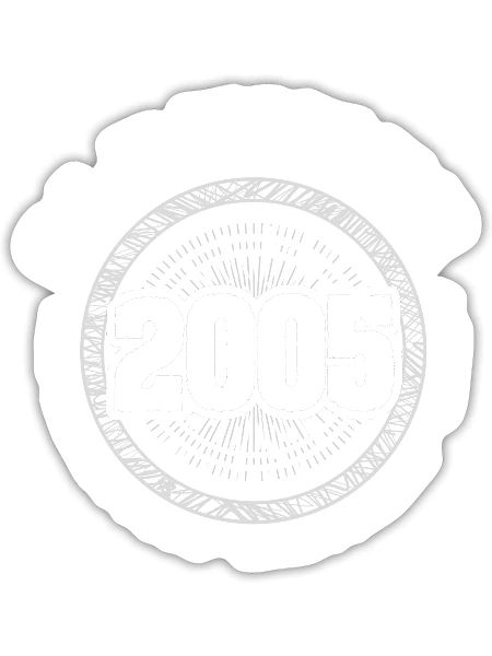 Unfallfrei 2005 - Sticker Größe S (10 x 10 cm) - Mattweiß - Vorne