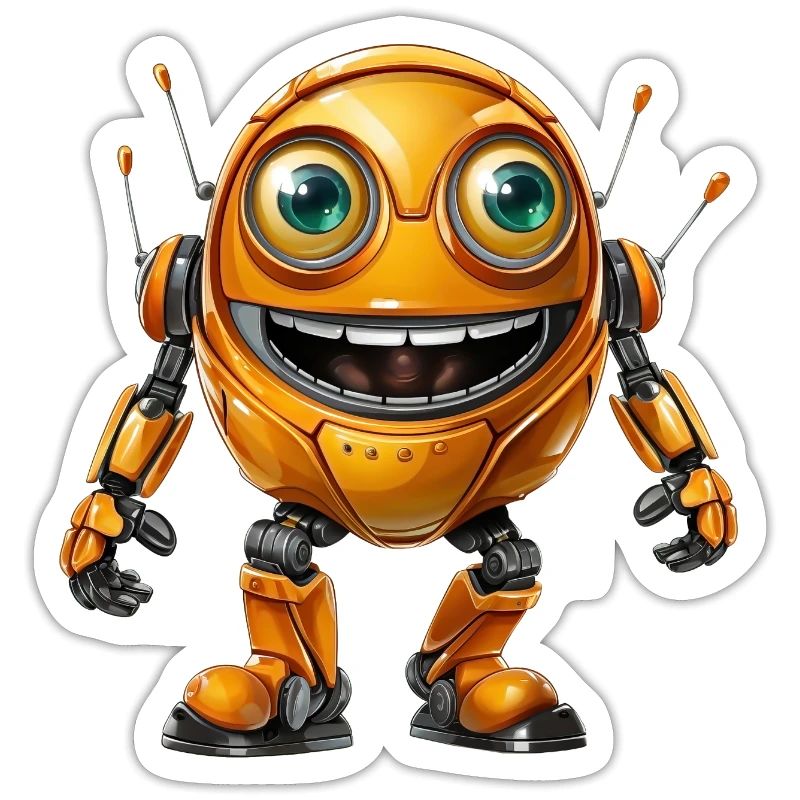 Orange Android Robot diffuse de bonnes vibrations