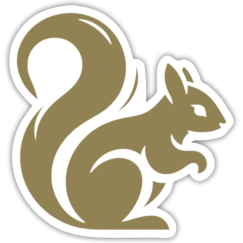 Minimalist Squirrel Silhouette