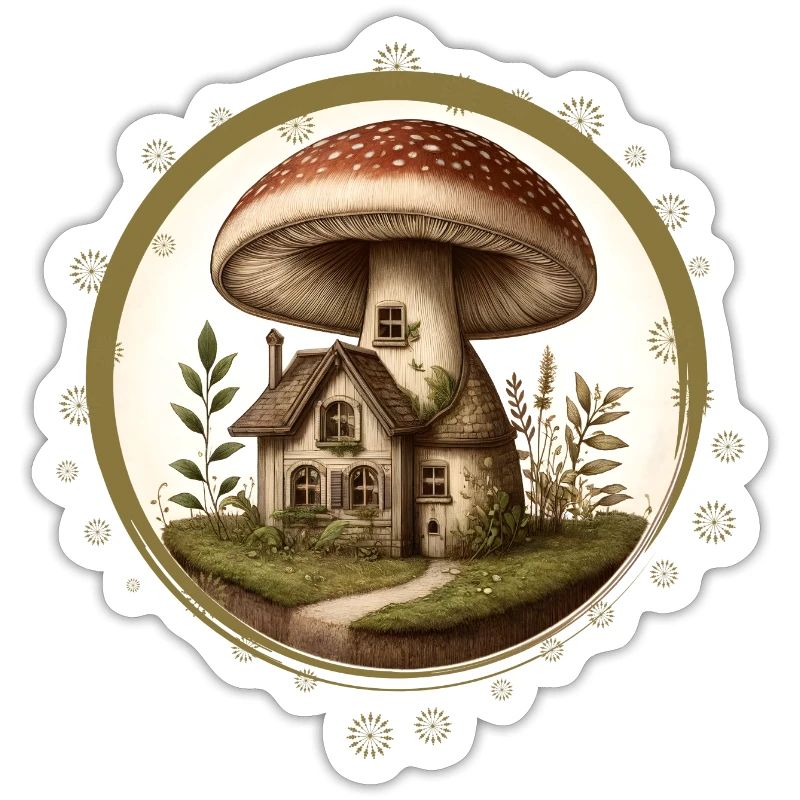 Conception d’un champignon comme une maison de conte de fées dans la forêt