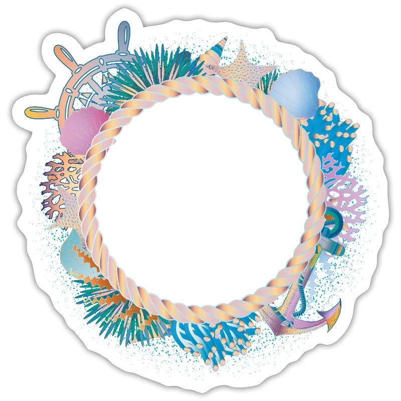 Maritime Rope Frame – with Corals & Shells