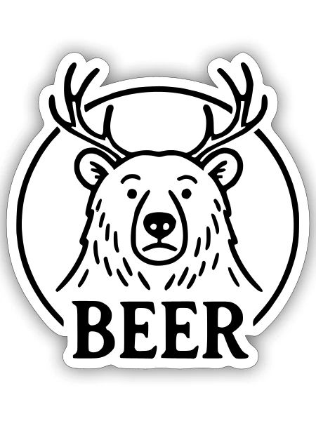 Beer - Sticker taille S (10 x 10 cm) - blanc mat - Devant