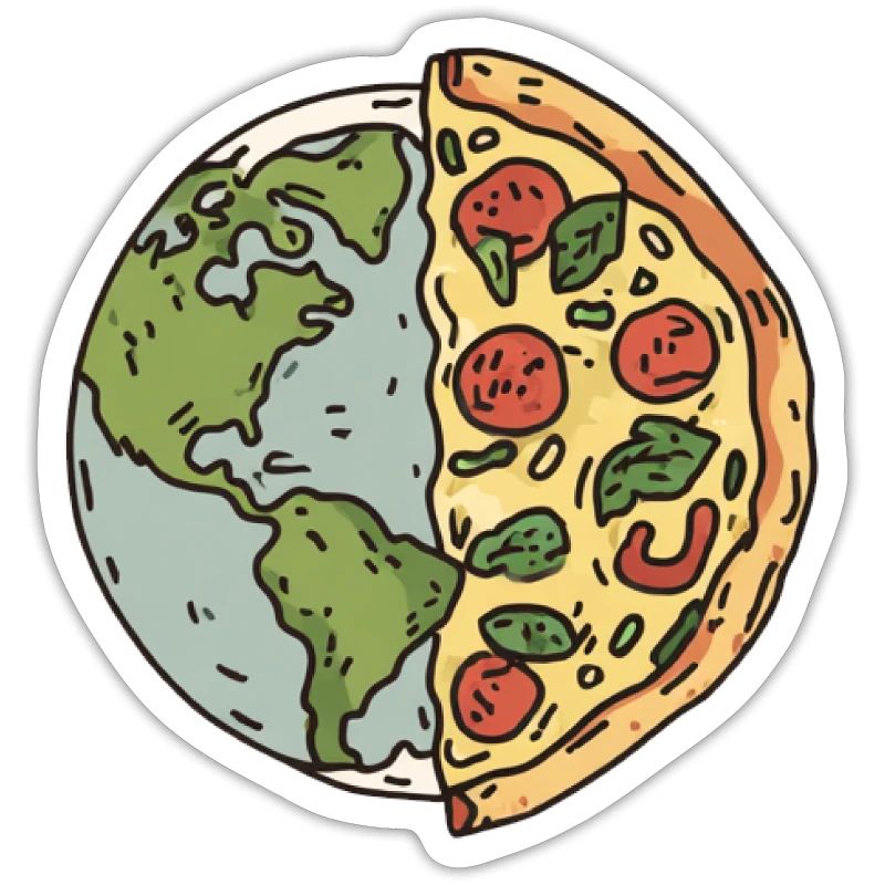Conception de la tranche de pizza de la terre