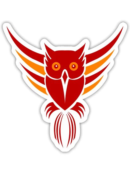 Eule - Sticker Größe S (10 x 10 cm) - Mattweiß - Vorne