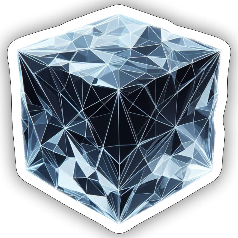 Ein Eiswürfel im Polygon-Stil