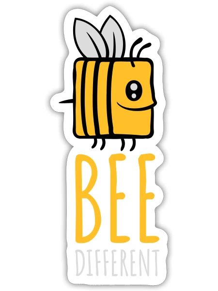 bee different Spruch Quote - Sticker size S (10 x 10 cm) - white matte - Front