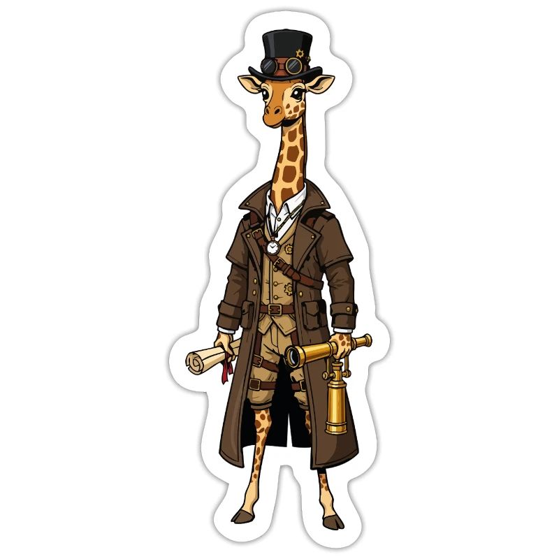 Giraffe Explorer Steampunk Chic Top Hat