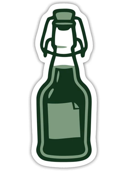 Ingwer Buegelflasche Saft Icon - Sticker Größe S (10 x 10 cm) - Mattweiß - Vorne