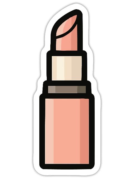 rouge à lèvres - Sticker taille S (10 x 10 cm) - blanc mat - Devant