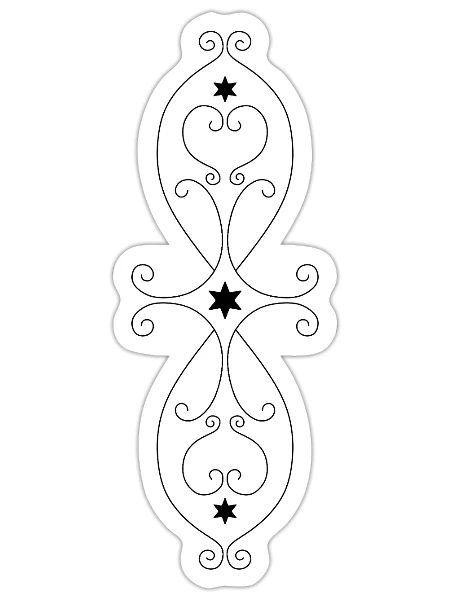 Symmetrical Star Pattern - Sticker size S (10 x 10 cm) - white matte - Front