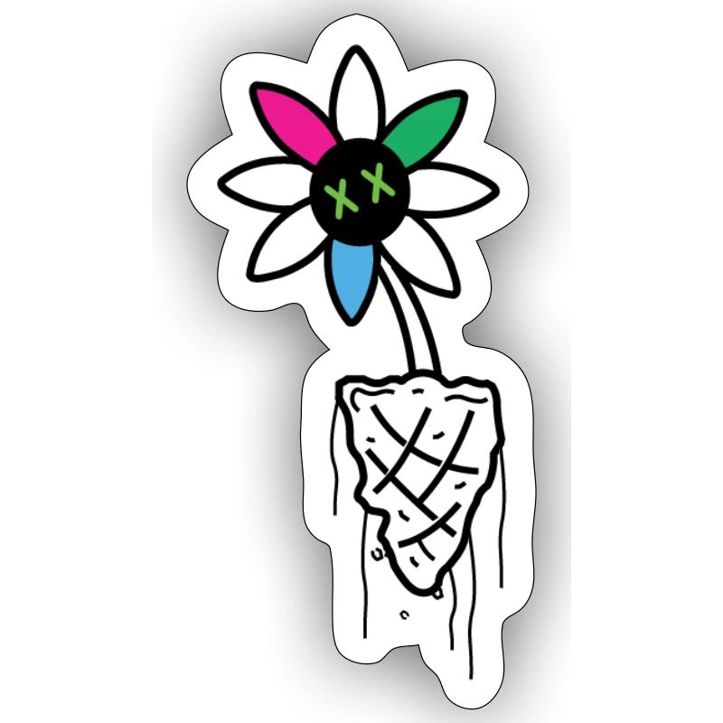 Illustration de crâne de fleur vive