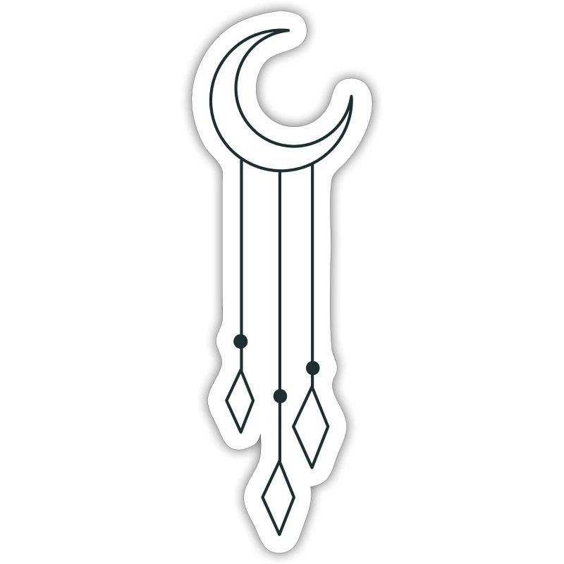 BOHO crescent moon with dangles