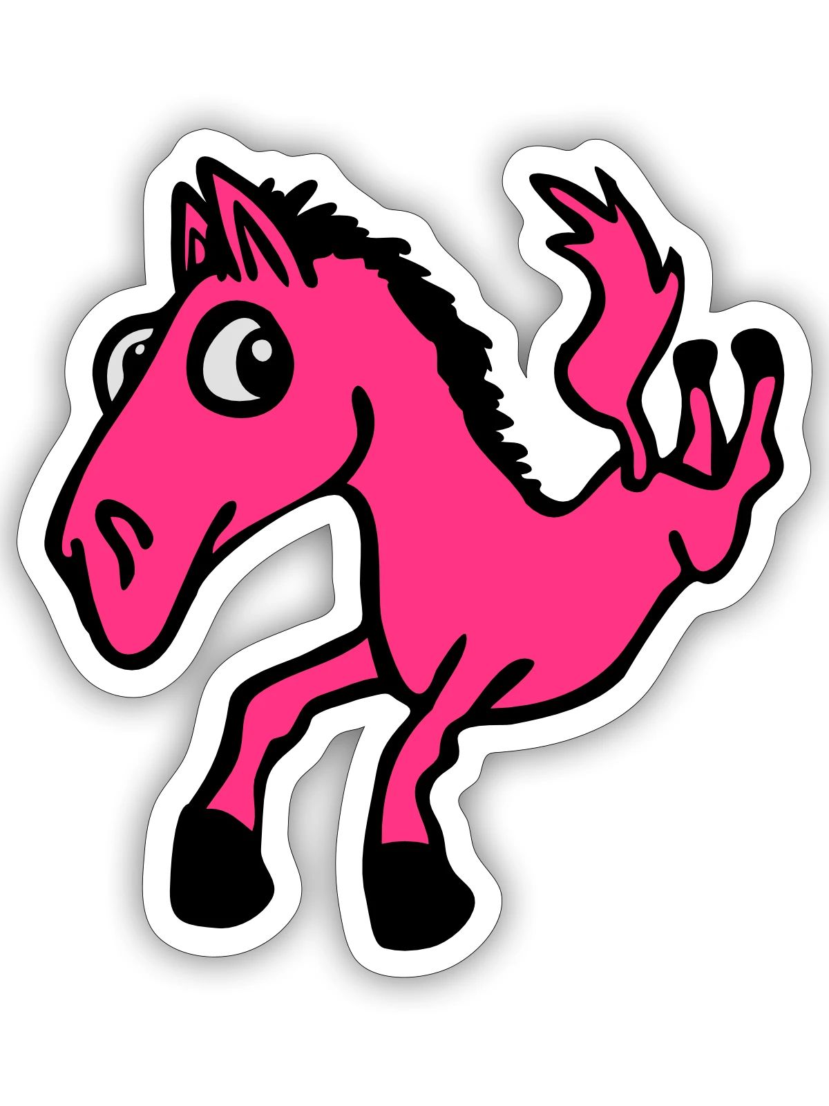 Krasses Pferd - Sticker Größe S (10 x 10 cm) - Mattweiß - Vorne