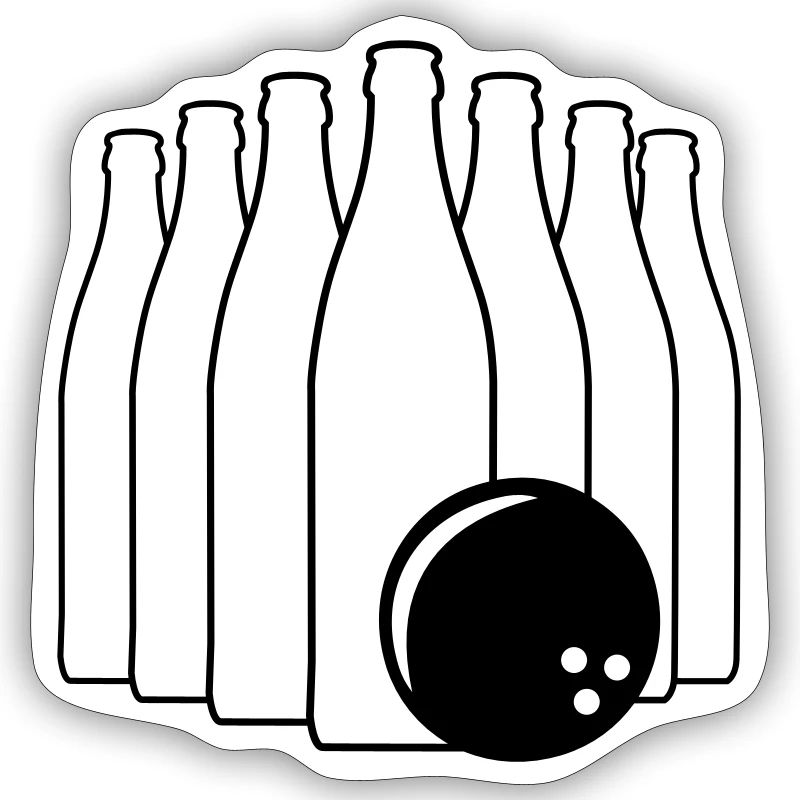 Bowling de bière avec boule de bowling