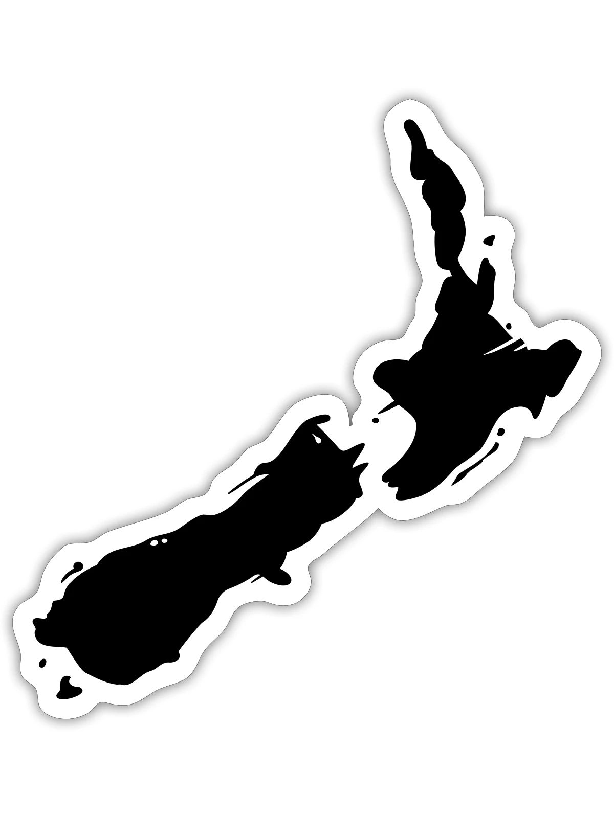 Neuseeland Karte - Sticker Größe S (10 x 10 cm) - Mattweiß - Vorne