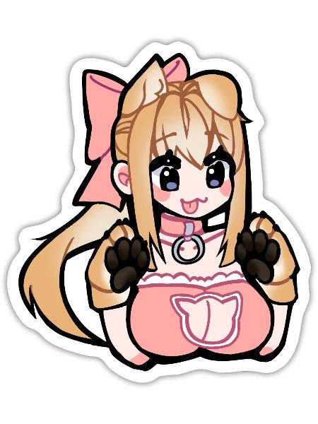 Shiba Inu Anime Girl - Sticker Größe S (10 x 10 cm) - Mattweiß - Vorne